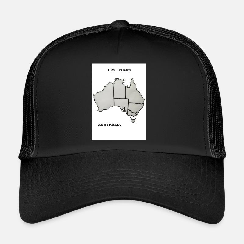 I'm from Australia slogan - Trucker Cap - black/black