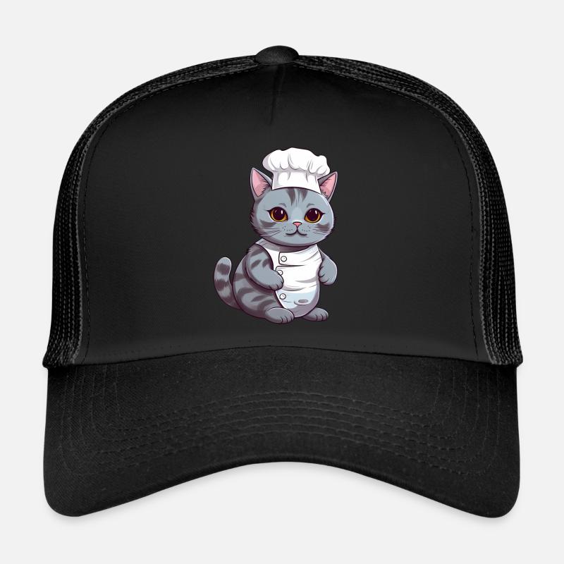 Chat Siamois Mignon Chef Comic Design Casquette trucker 