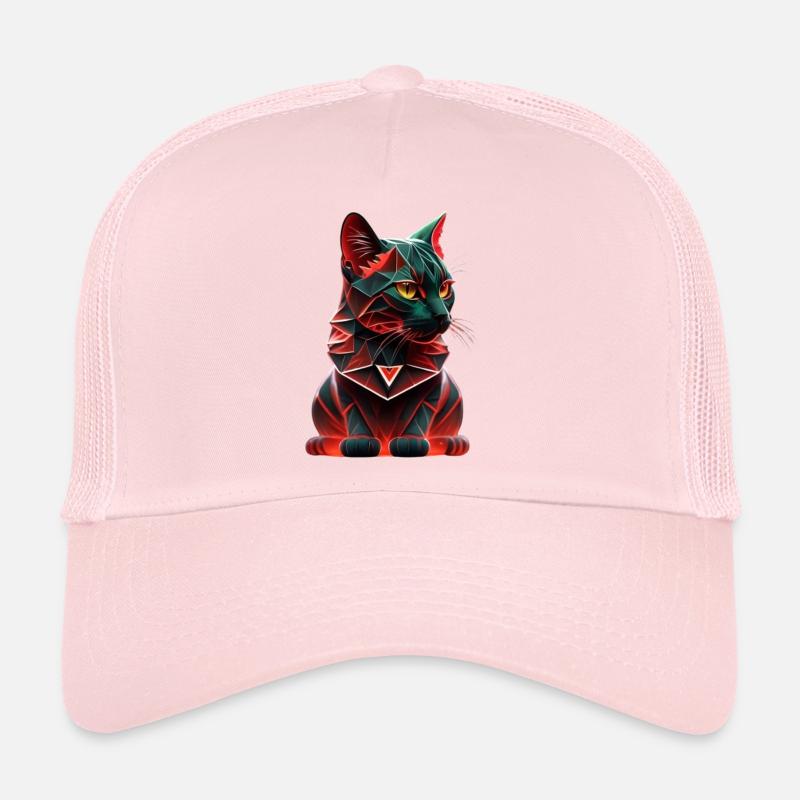 Geometric Cat Trucker Cap