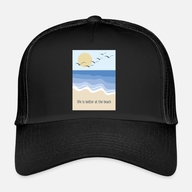 Life is better at the beach - Trucker Cap - black/black