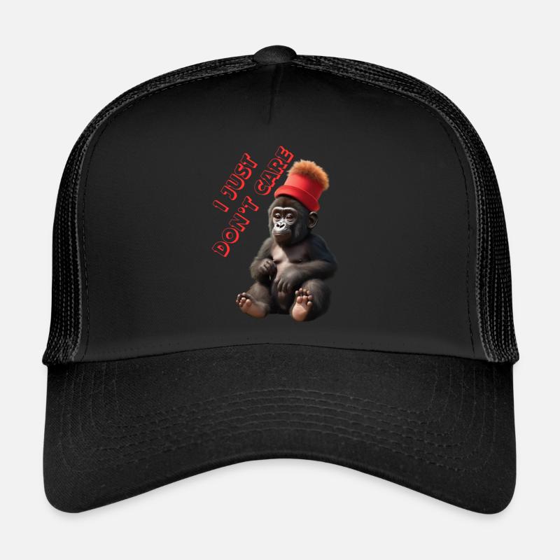 Don't care - Trucker Cap - Schwarz/Schwarz