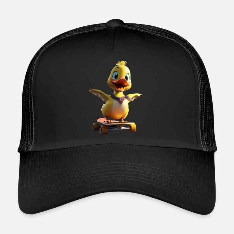 Skating Duck - Trucker Cap - Schwarz/Schwarz