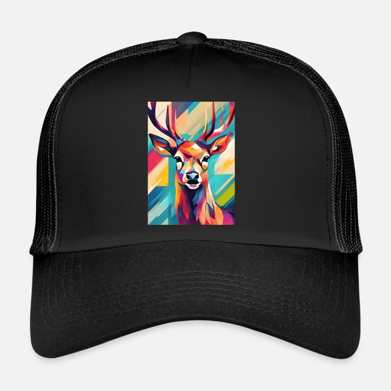 Bunter Hirschkopf Trucker Cap