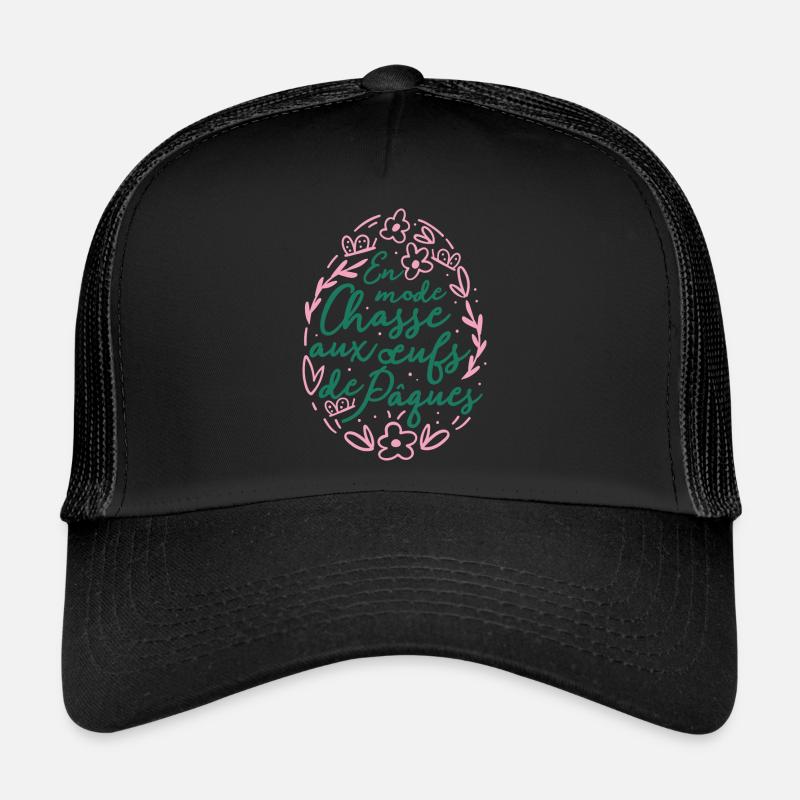En mode Chasse aux œufs de Pâques - Casquette trucker  - noir/noir