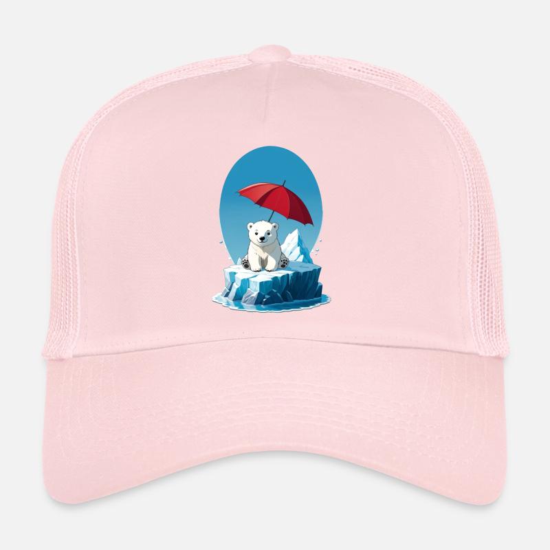 ours polaire, glace et parasol Casquette trucker 