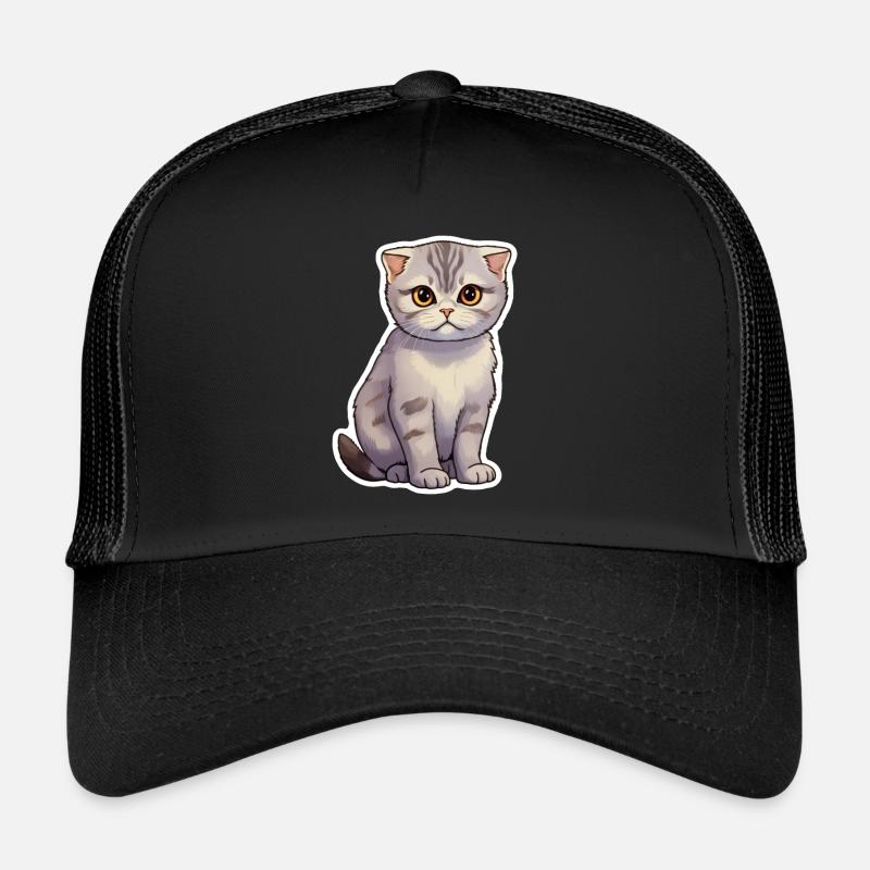 Chat Pliant Écossais Mignon Casquette trucker 