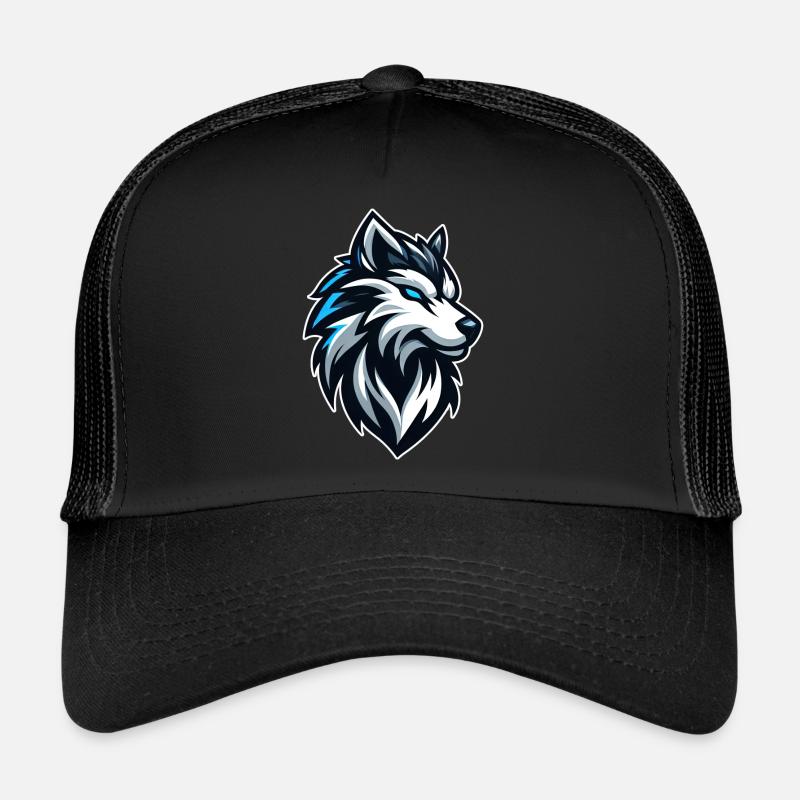 Wolf Illustration Emblem Trucker Cap