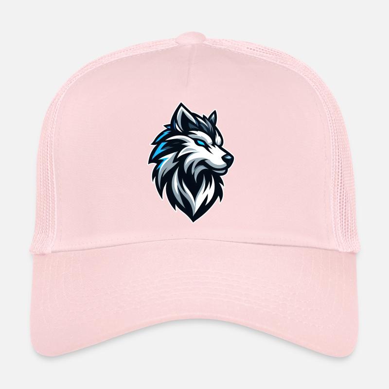 Emblème d’illustration de loup Casquette trucker 