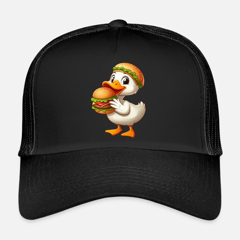 Funny duck fast food hamburger Trucker Cap