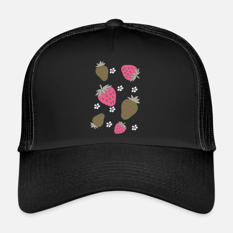 Fraises Rose Vert Casquette trucker 