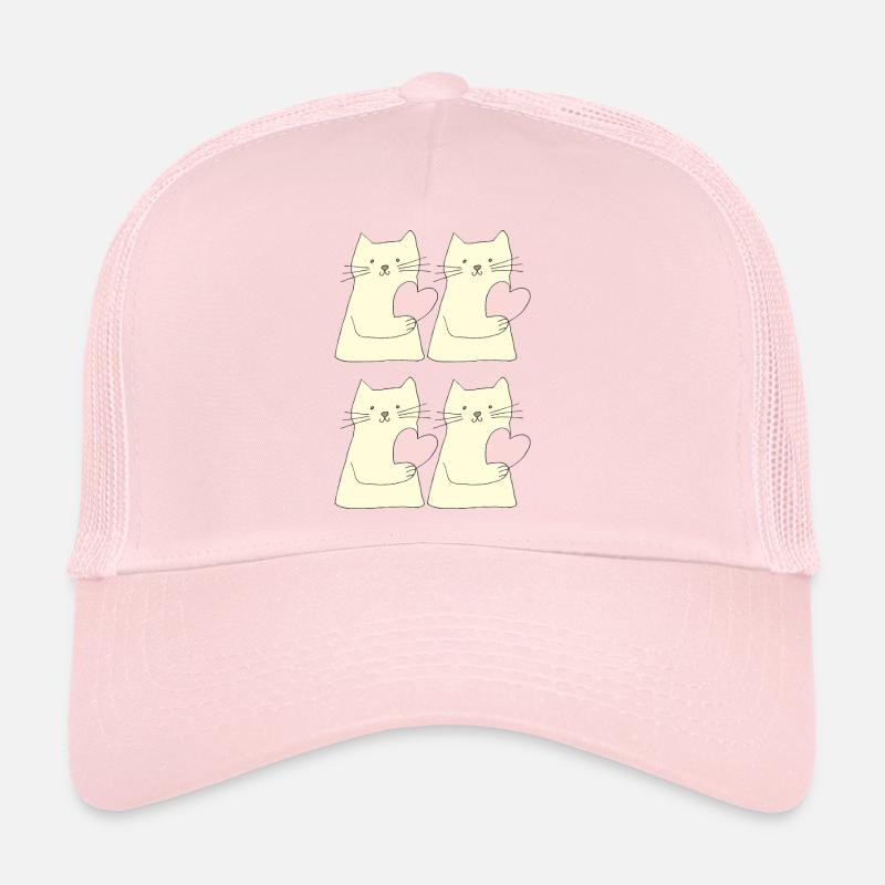 Chat 4 fois coeur Casquette trucker 