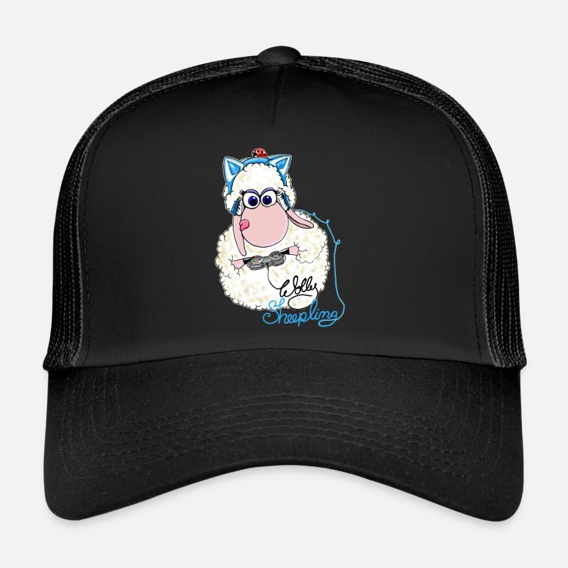 Wolly Sheepling zockt - Trucker Cap - Schwarz/Schwarz