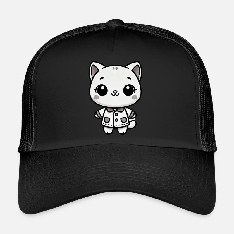 Adorable Kitty - Dressed to Charm - Trucker Cap - Schwarz/Schwarz