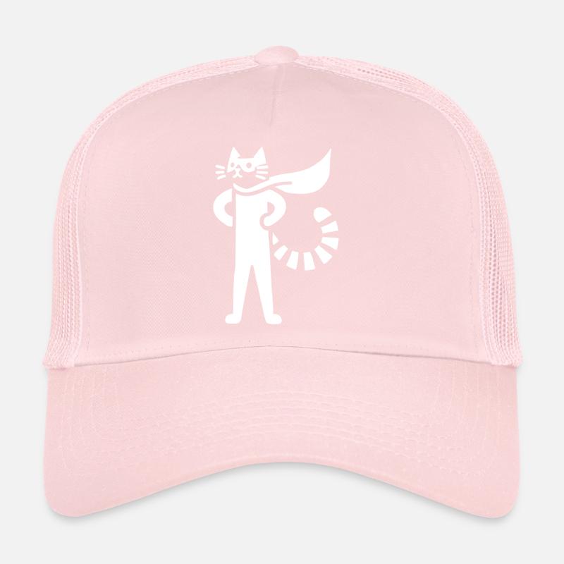 Katzen Superheld Held Silhouette Umhang Trucker Cap