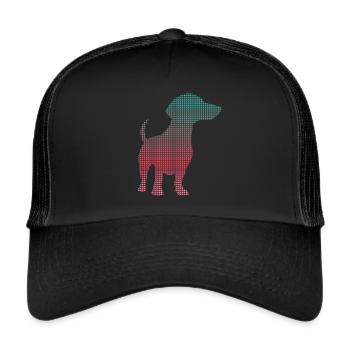 Teckel Maman Teckel pixelisé Femmes Teckel - Casquette trucker  - noir/noir - Devant