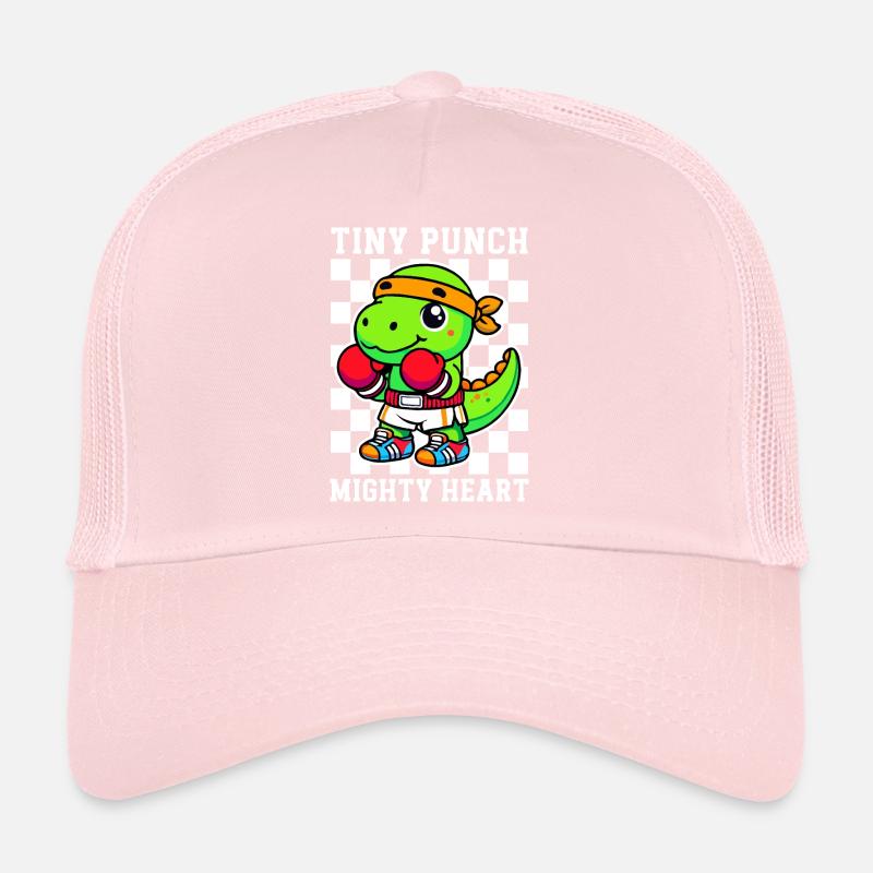 Tiny Punch Mighty Heart Dino Boxer Trex Trucker Cap