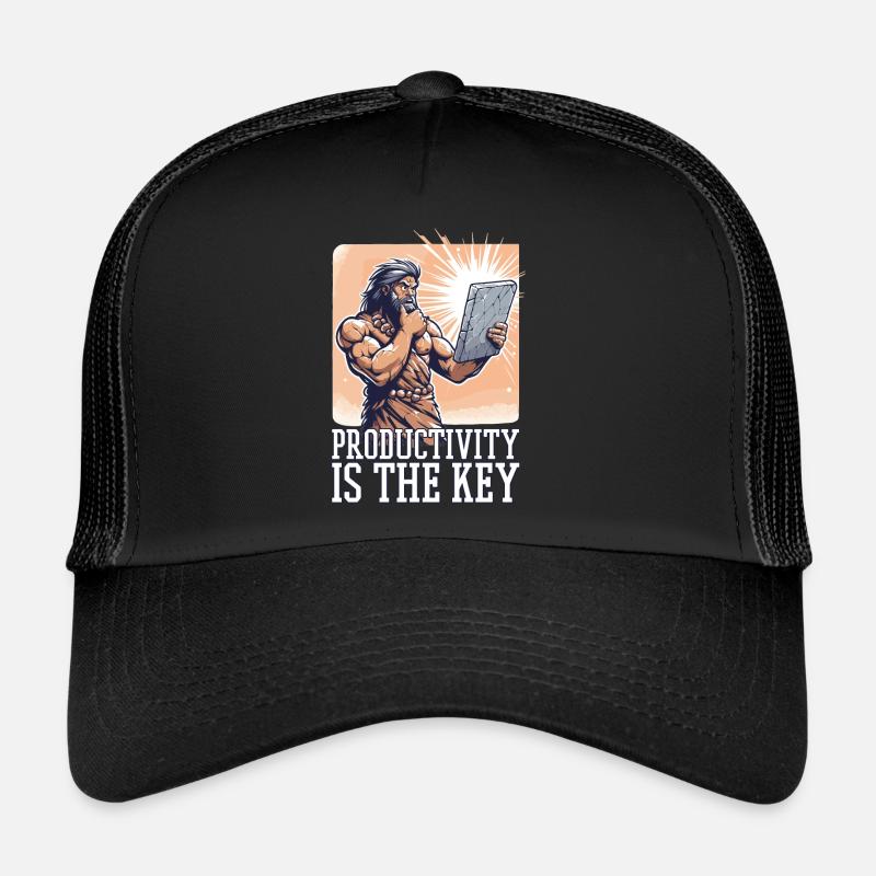 Productivity Key Caveman Gift Trucker Cap