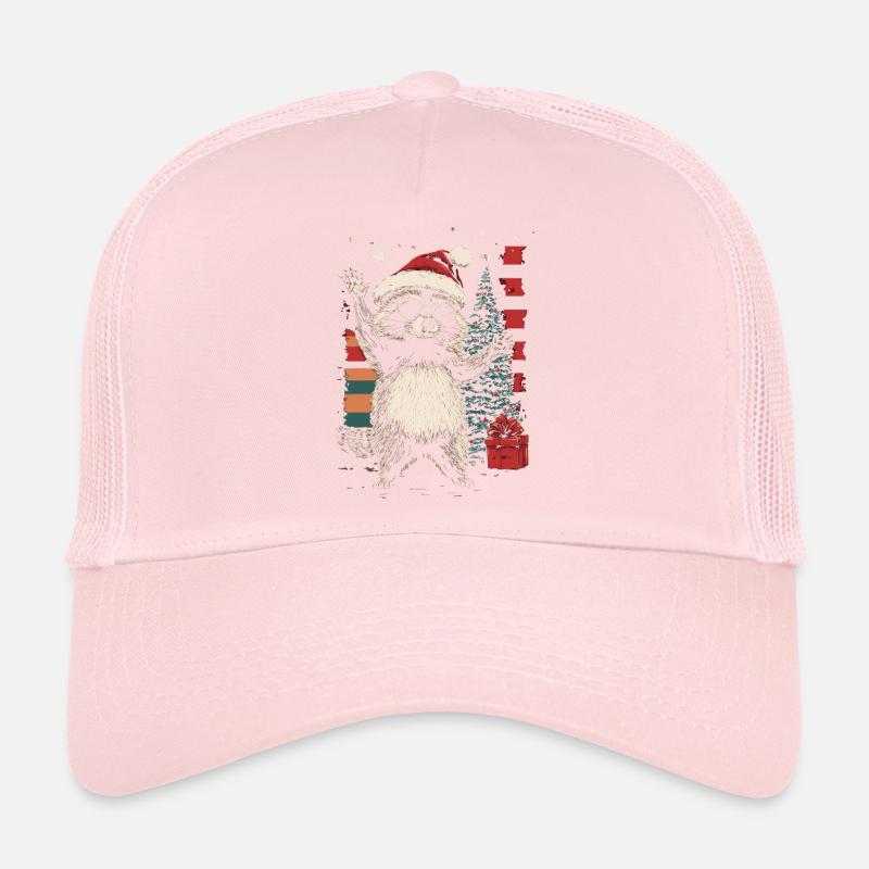 Raton laveur avec lunettes de soleil et chapeau de père Noël Casquette trucker 