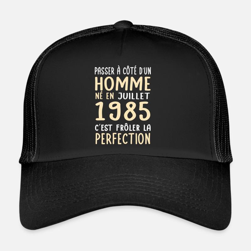40. Geburtstag - geboren im Juli 1985 - Trucker Cap - Schwarz/Schwarz
