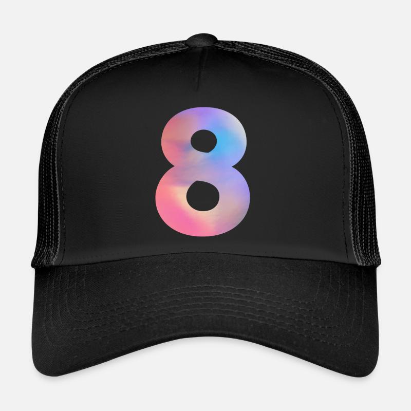 Numéro 8 coloré Casquette trucker 
