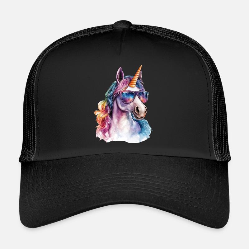 Einhorn Sonnenbrille - Trucker Cap - Schwarz/Schwarz