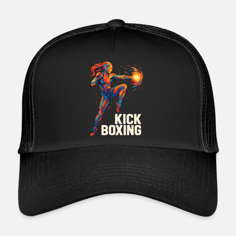 Kickboxer Cool Abstract Power Kickboxing Gift Trucker Cap