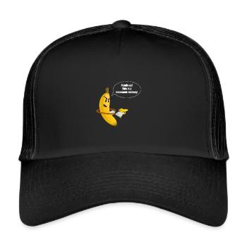 Banküberfall Banane Witzig Lustig Wortspiel - Trucker Cap - Schwarz/Schwarz - Vorne