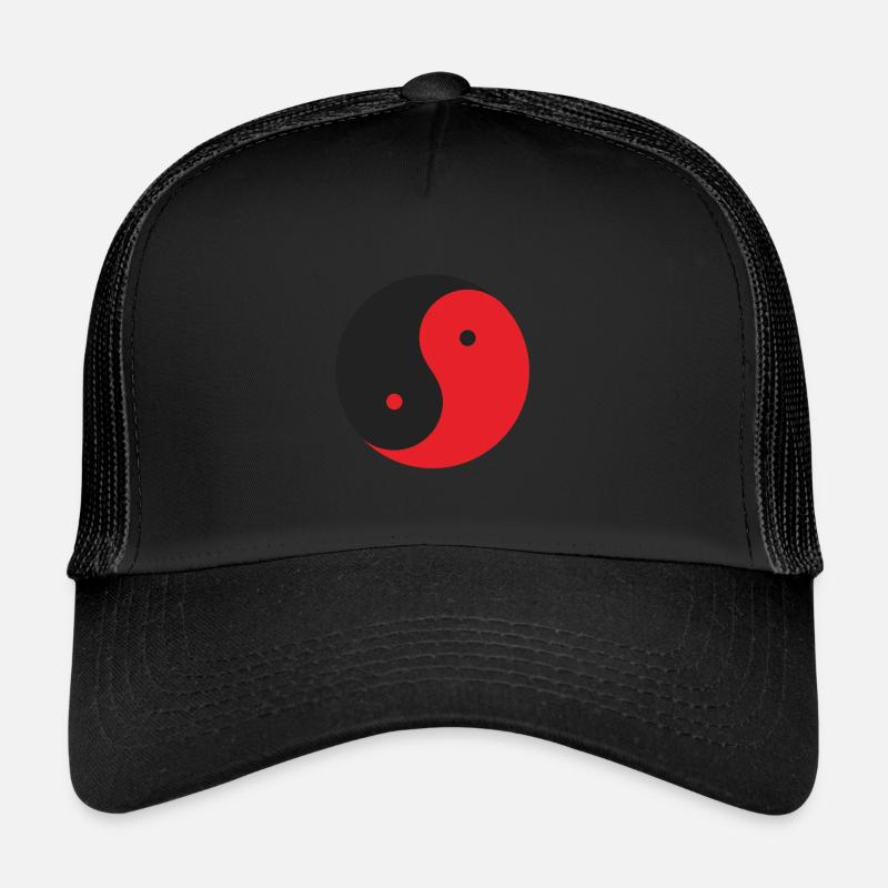 Yinyang schwarz rot Trucker Cap