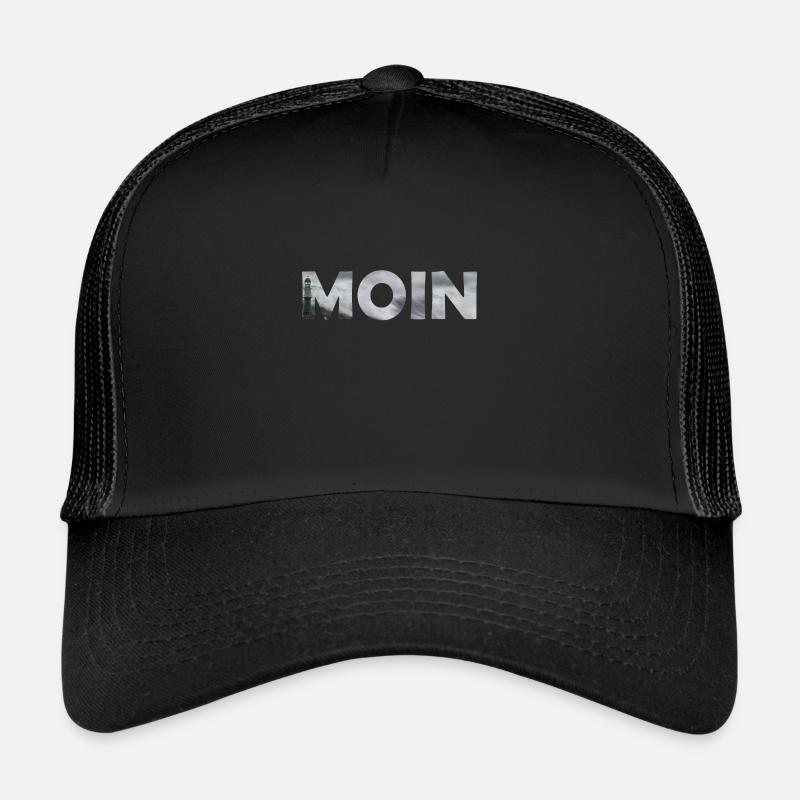 Moin Leuchtturm Meer - Trucker Cap - Schwarz/Schwarz