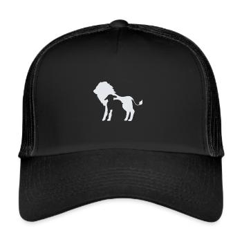 Lion and the Lamb Grafik in weiss - Trucker Cap - Schwarz/Schwarz - Vorne