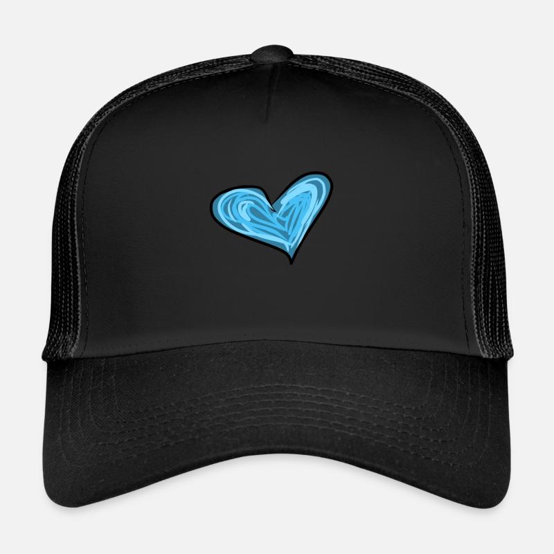 blue heart Trucker Cap