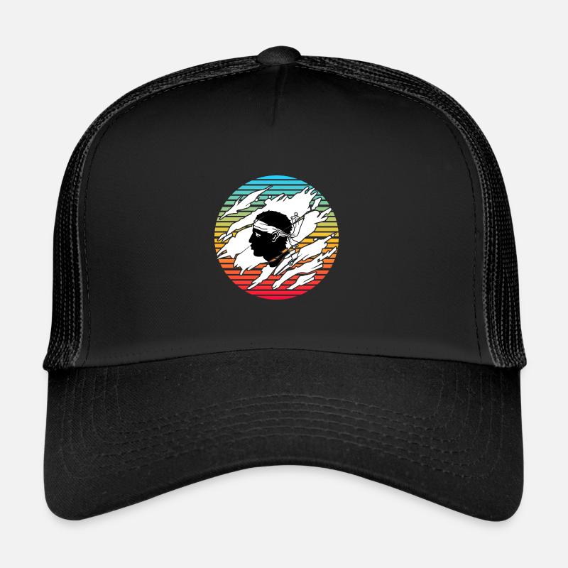 Korsika Camping - Trucker Cap - Schwarz/Schwarz