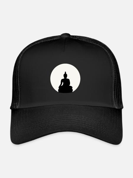 Moon Buddha - Trucker Cap - Schwarz/Schwarz