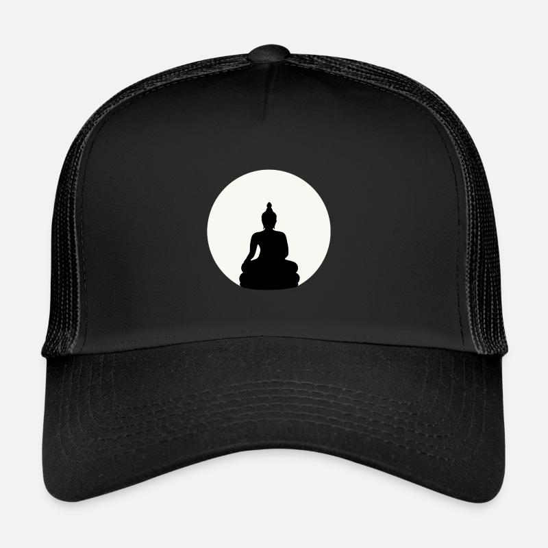 Moon Buddha - Trucker Cap - Schwarz/Schwarz