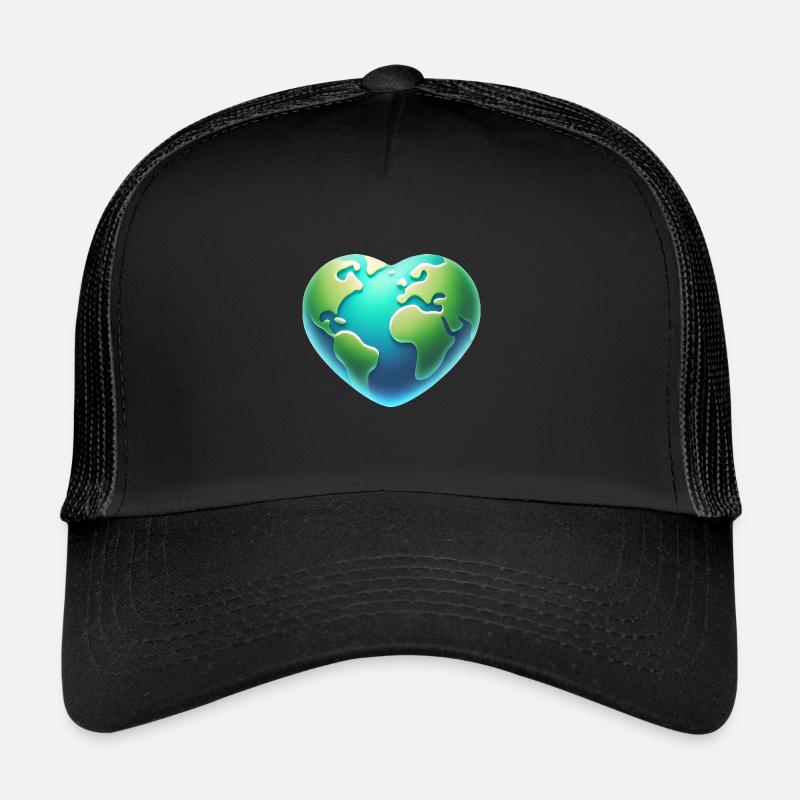 HeartShaped Earth Eco Design Trucker Cap