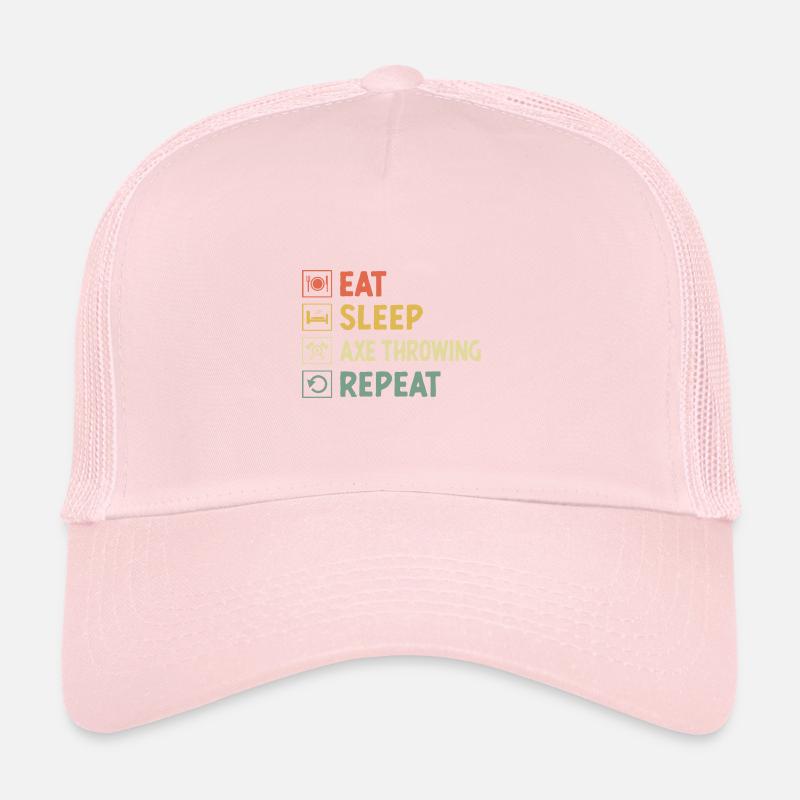 Manger Sleep Lancer de hache Lancer de hachette répété Casquette trucker 