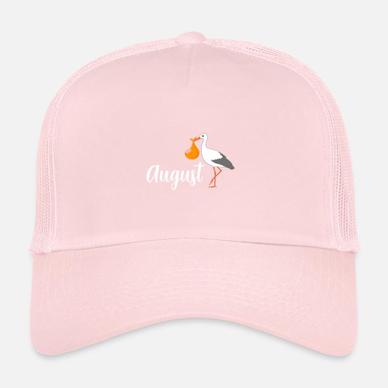 Enceinte cigogne bébé arrive en Août Casquette trucker 