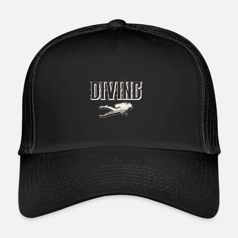 Taucher Tauchen - Trucker Cap - Schwarz/Schwarz