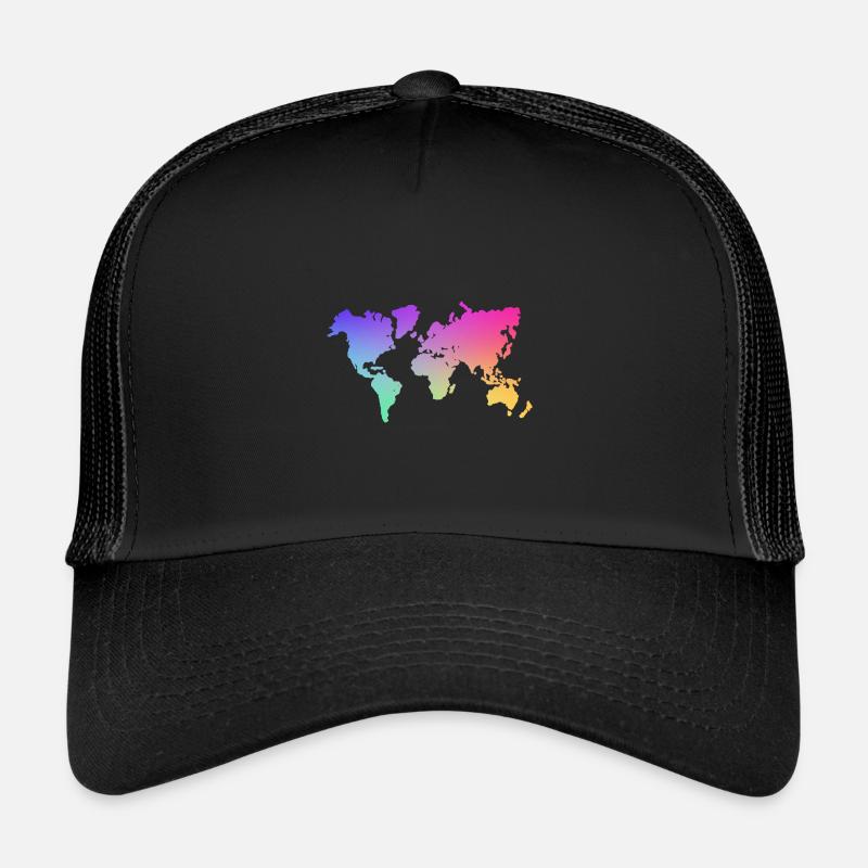 Carte du monde colorée Casquette trucker 