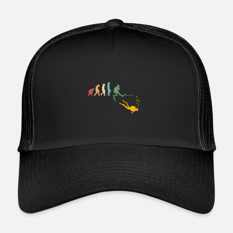 Evolution Graphic Diver Diving Scuba Diver Apnoe S - Trucker Cap - Schwarz/Schwarz