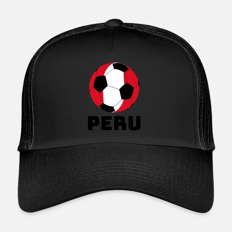 Peru ball with text Peru Gift Sport Trucker Cap