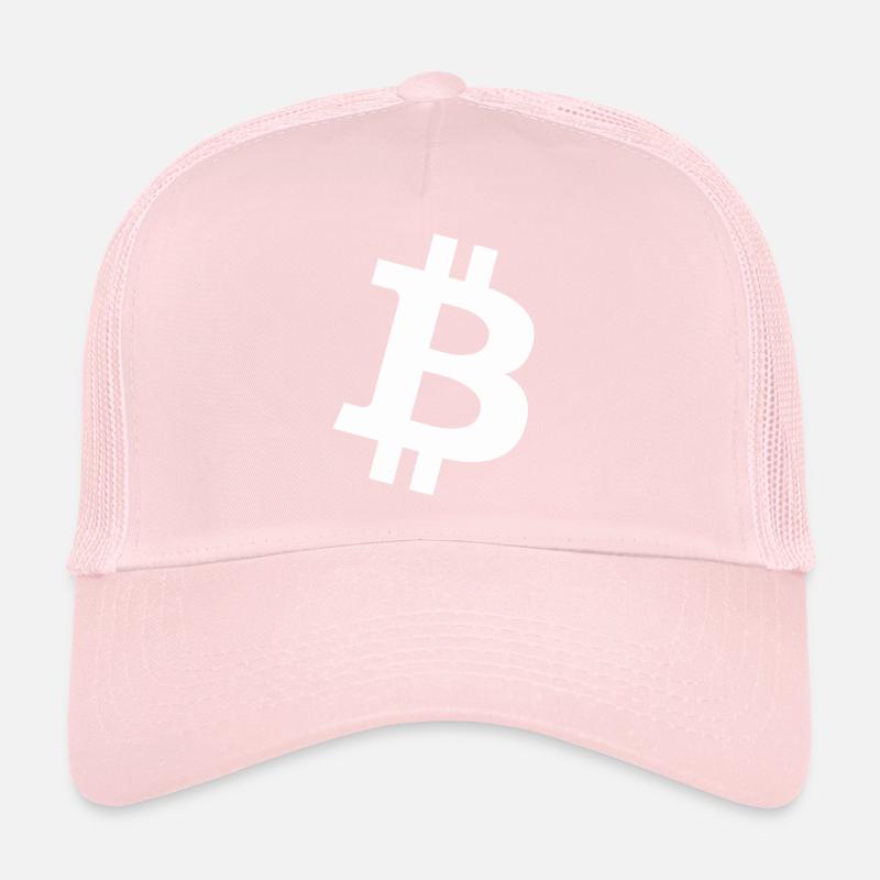 Bitcoin Logo Blanc Casquette trucker 
