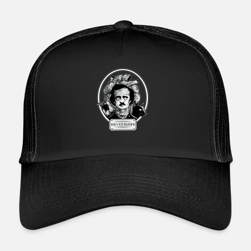 Edgar Allan Poe - Nevermore Shirt - Trucker Cap - Schwarz/Schwarz