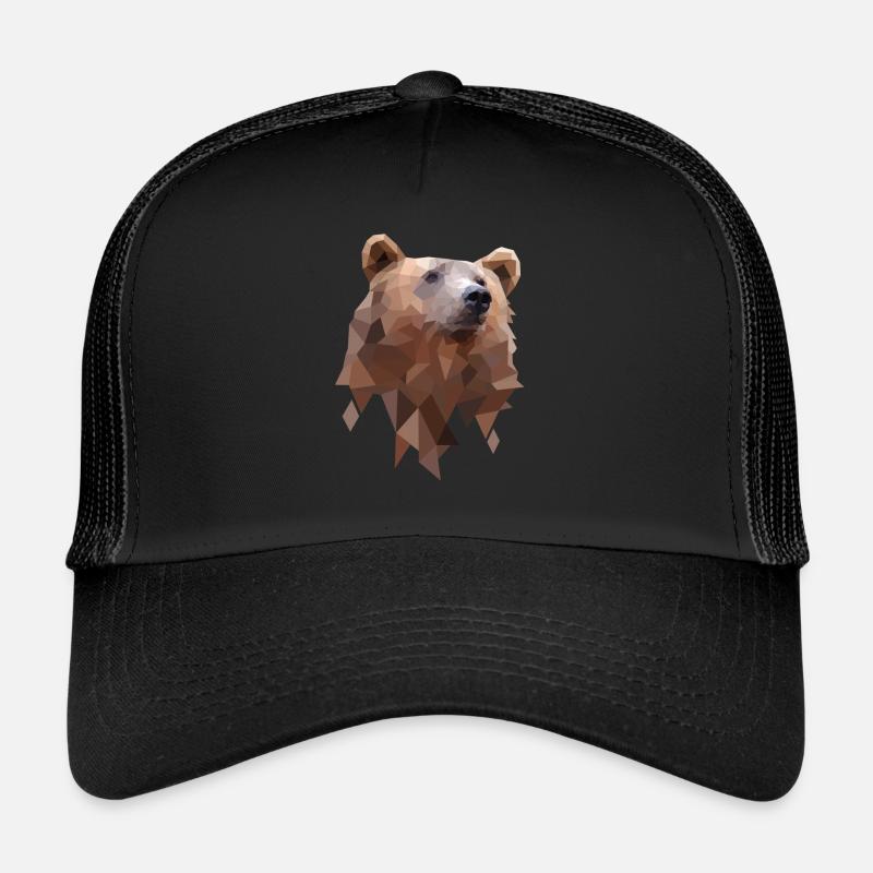Polygon Bear Design - Bear Geometry Illustration Trucker Cap