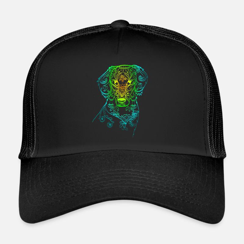 Regenbogen Doodle Hund Trucker Cap