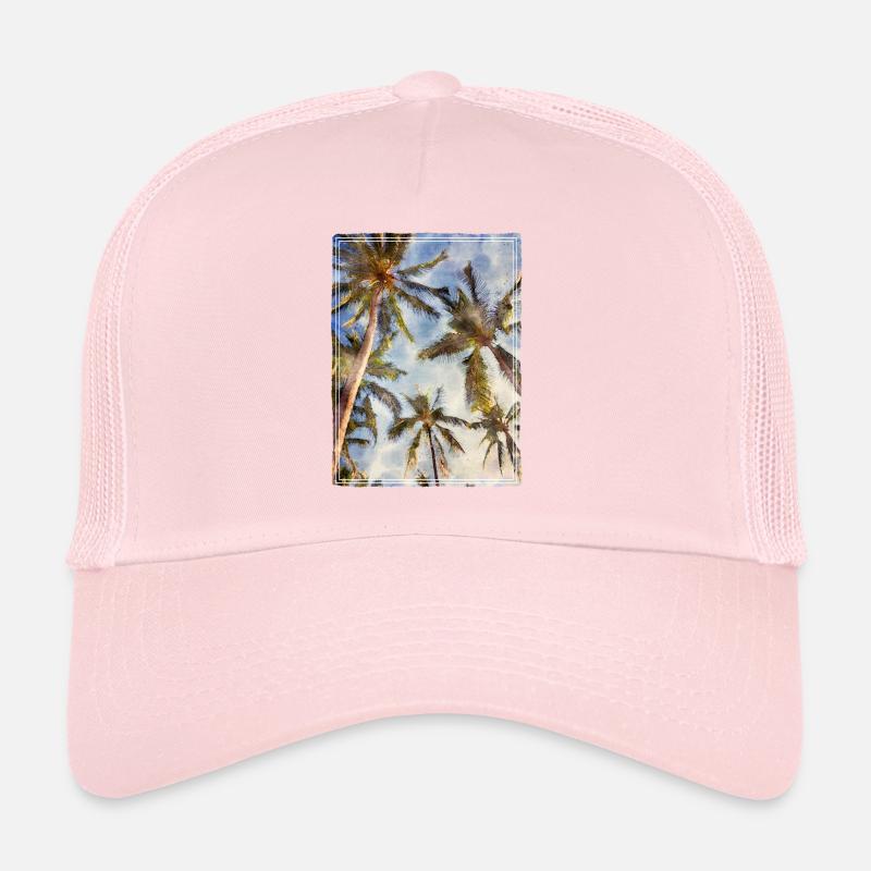 Palmiers à l’aspect aquarelle Casquette trucker 