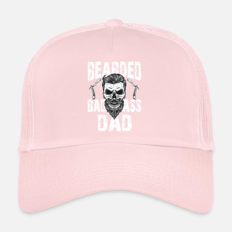 Bearded Daddy Beard Skull Barber Hair Beard Trucker Cap