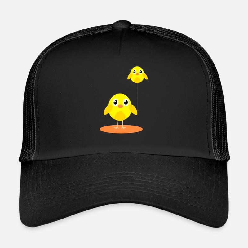 Chicks with balloons as chicks - Trucker Cap - black/black