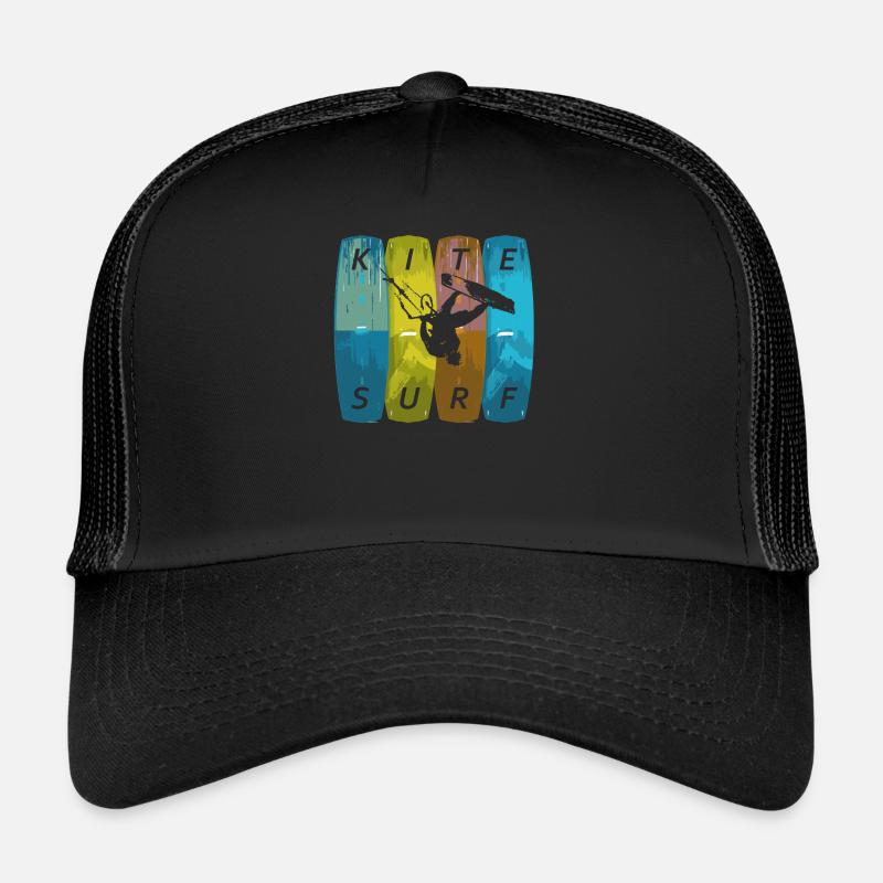 Kite Surfing - Kitesurfen - Trucker Cap - Schwarz/Schwarz