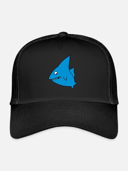 Lustiger Hai - Trucker Cap - Schwarz/Schwarz - Vorne